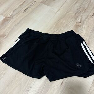 Adidas Black Shorts with White Stripes
